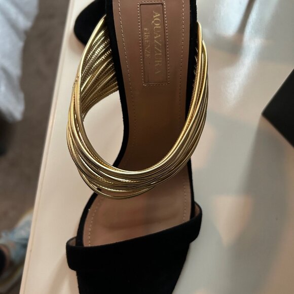 Aquazzura Rendez Vous Black Suede Heels sz 39 - Picture 3 of 9